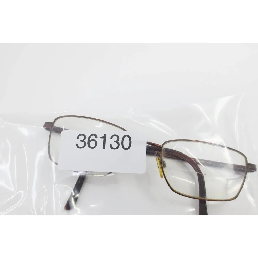 Genesis G4006 Brown Rectangular Metal Eyeglass Frames 54-18-145 Full Rim Eyewear